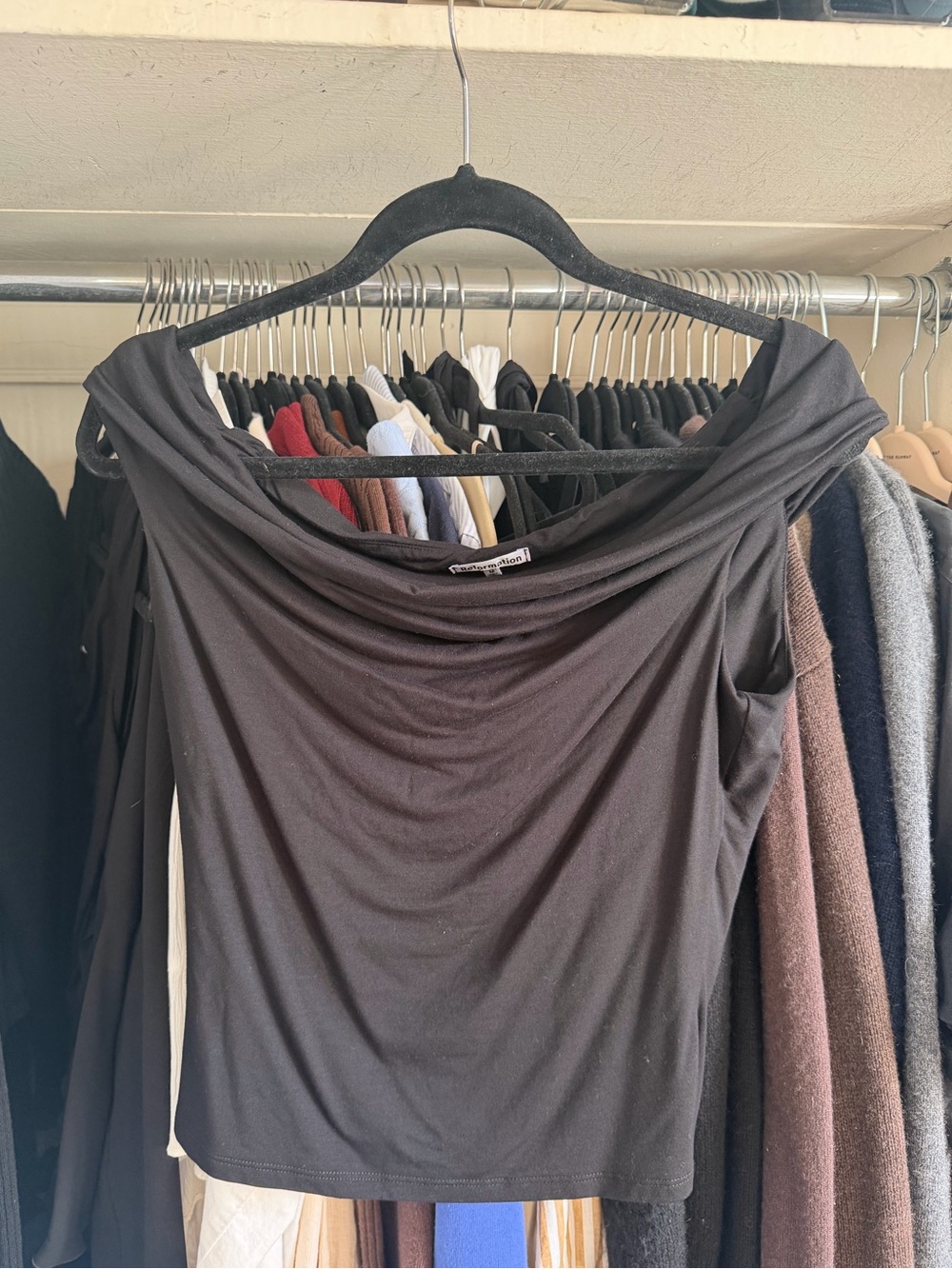 Reformation Cello Knit Top - Black - Size M